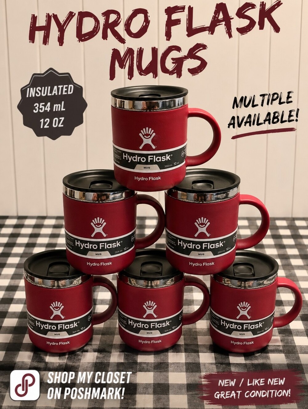 Hydro Flask Red Insulated Travel Mug